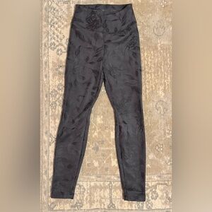 Black Floral High-Waisted Leggings